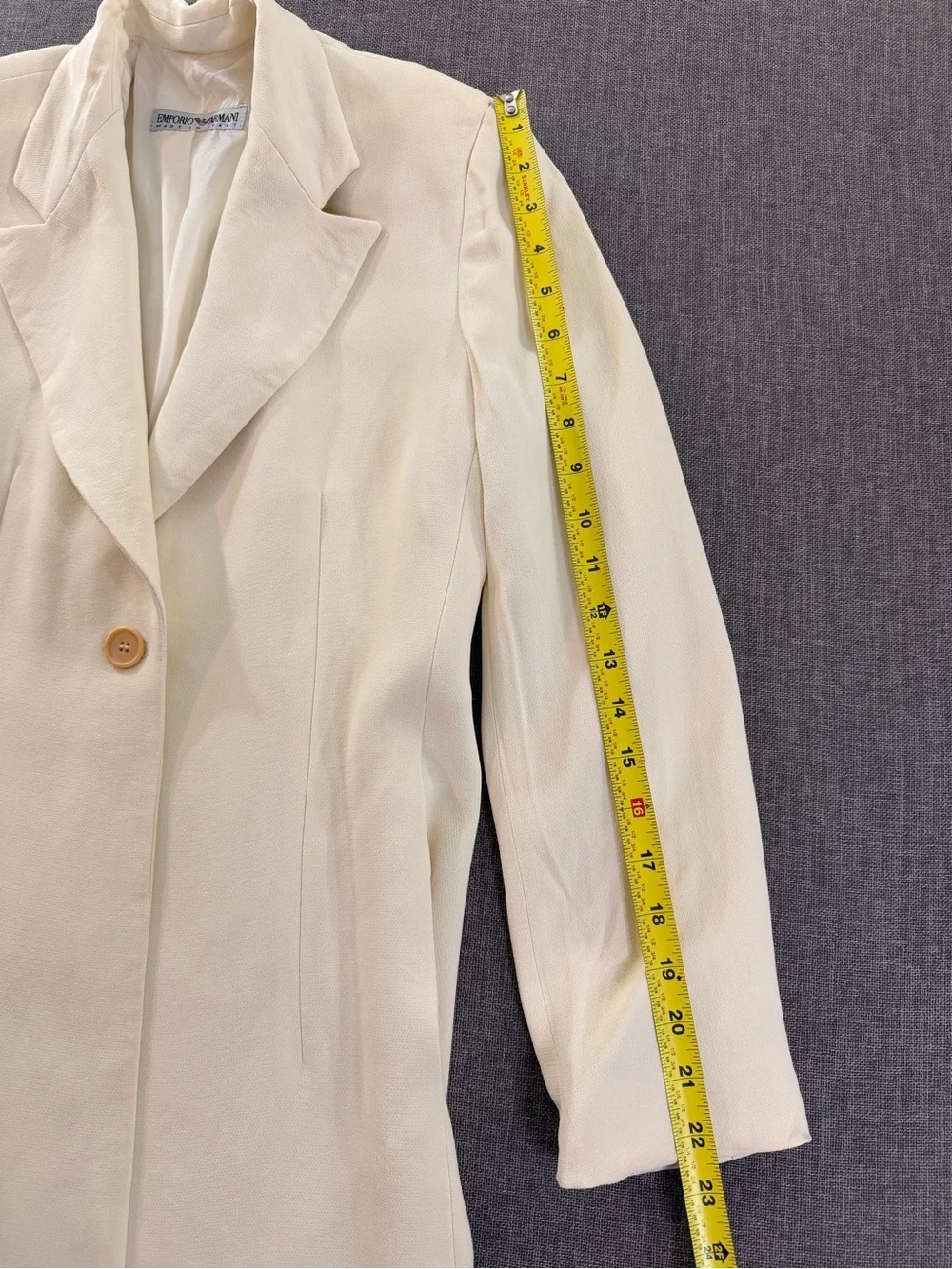 Emporio Armani Vintage Cream Single-Button Trench Coat Small Made In Italy